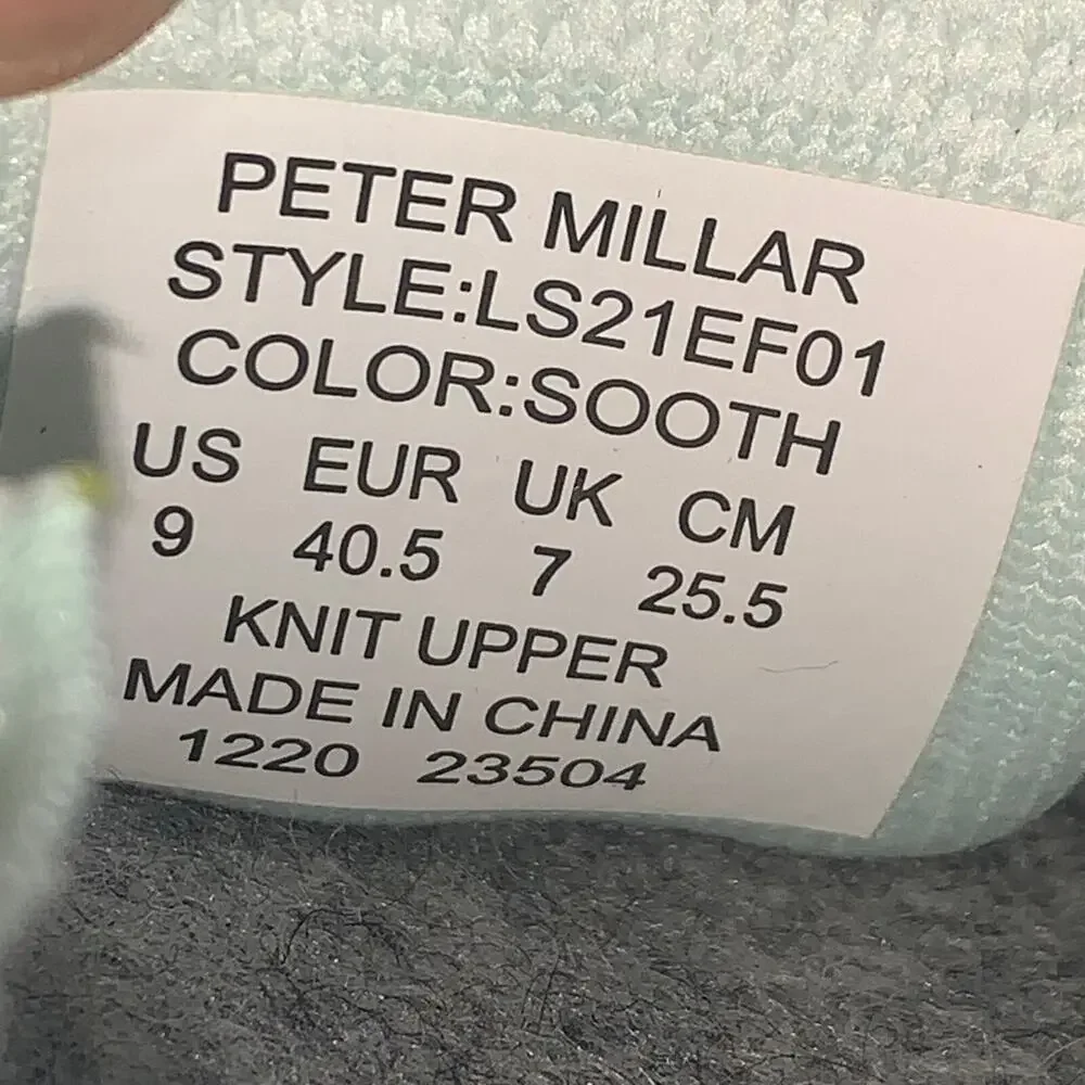 Peter Millar Women’s 9 Sooth Green Knit Slip On Sneakers Golf Shoes LS21EF01